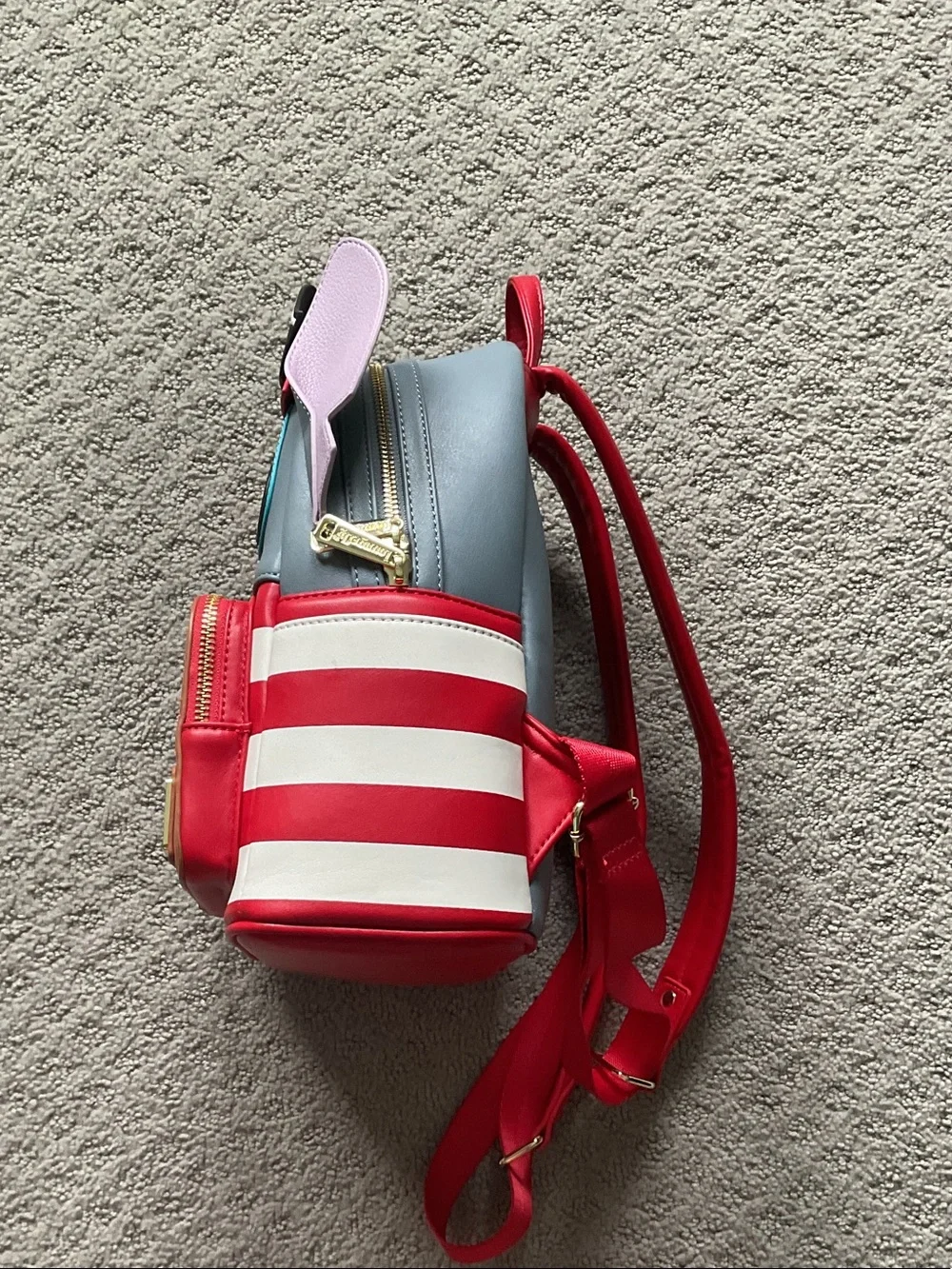 Loungefly Pirate Stitch Kids Backpack - Red, White, Gray, Blue, Brown, Purple